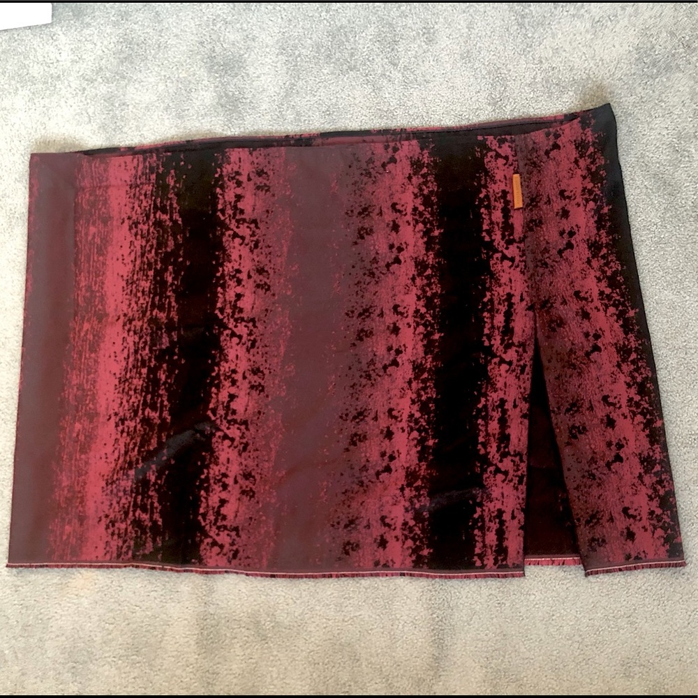 New Canadian designer Krista Norris wool burgundy black shawl cape scarf wrap